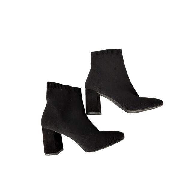Mia Erika Stretch Knit Bootie Heels Black Size 8.5 Womens Modern Comfort - Picture 5 of 11